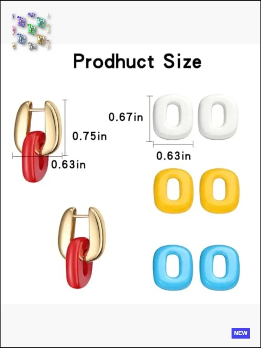 Chunky Huggie Hoop Earrings Set DIY Customizable Charms Hypoallergenic Gold